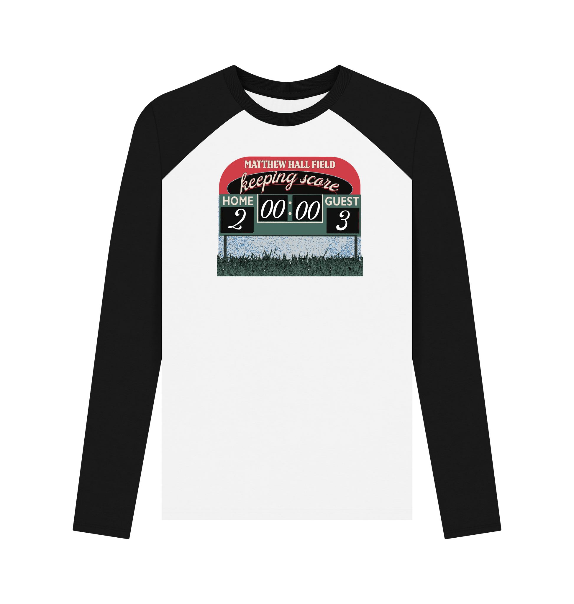 Black-White Printed Baseball T-shirt Front