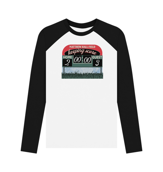 Black-White Printed Baseball T-shirt Front